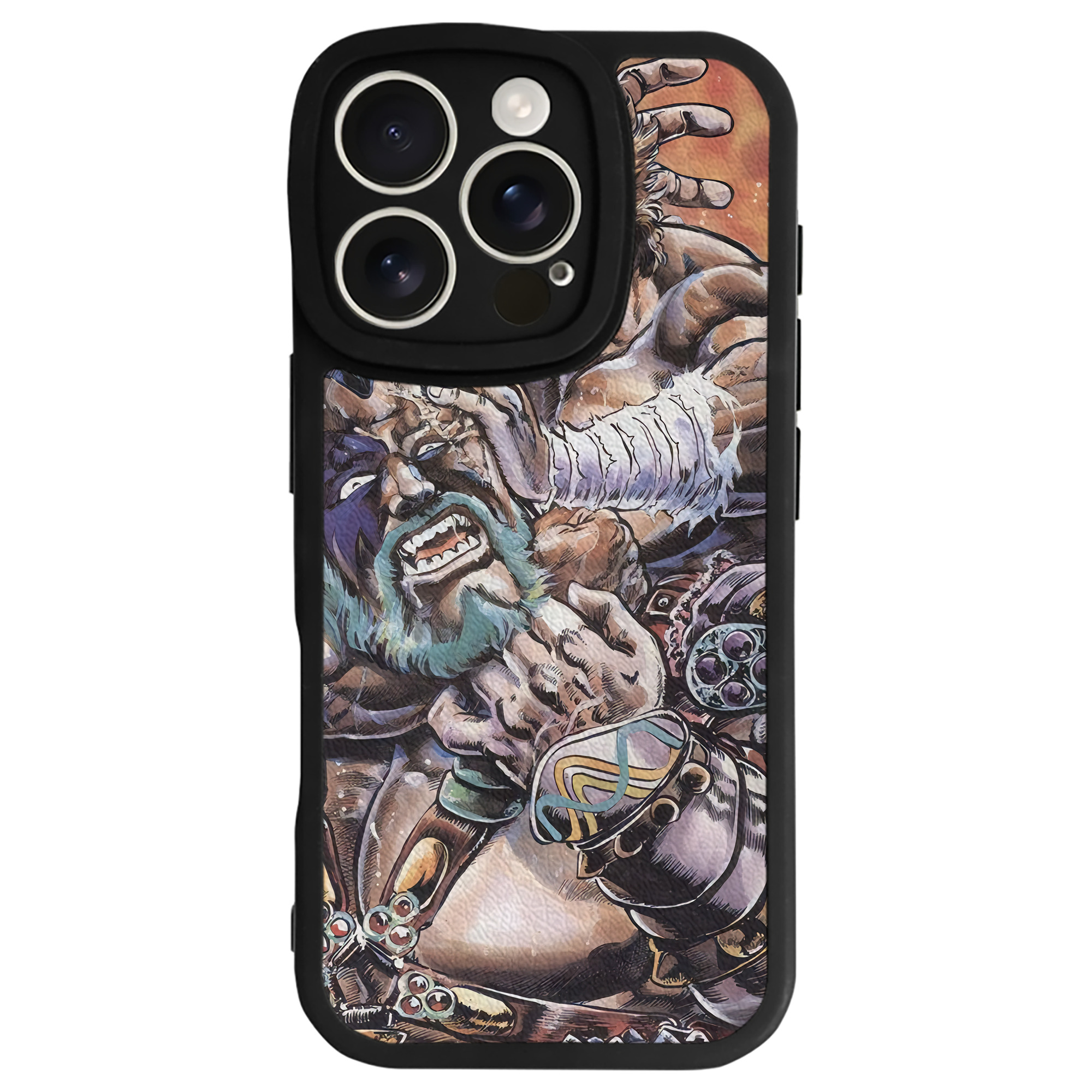 （画像用） 北斗の拳 Fist of the North Star 【iPhone 16シリーズ対応】シリコンスマホケース（レザー調） 材質：シリコン